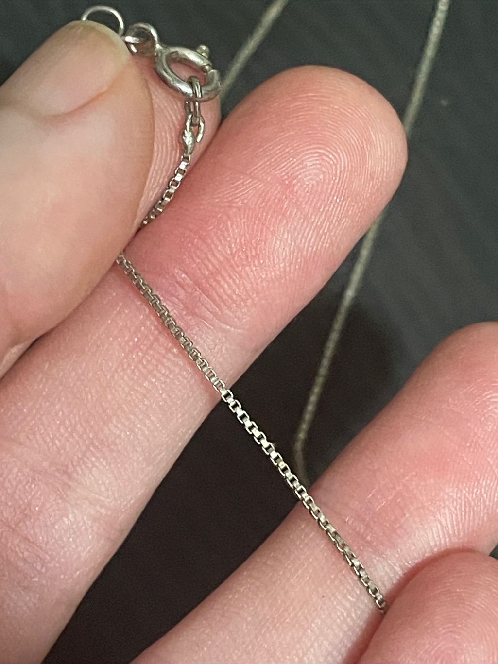 925 Italy Solid Sterling Silver Delicate 16” Box Chain